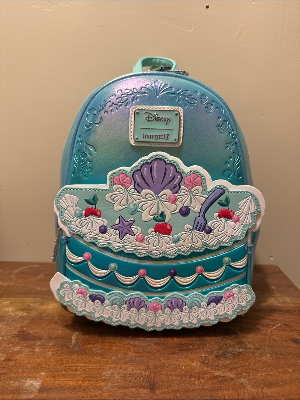 Disney Little Mermaid Ariel Iridescent Cake Loungefly Mini Backpack